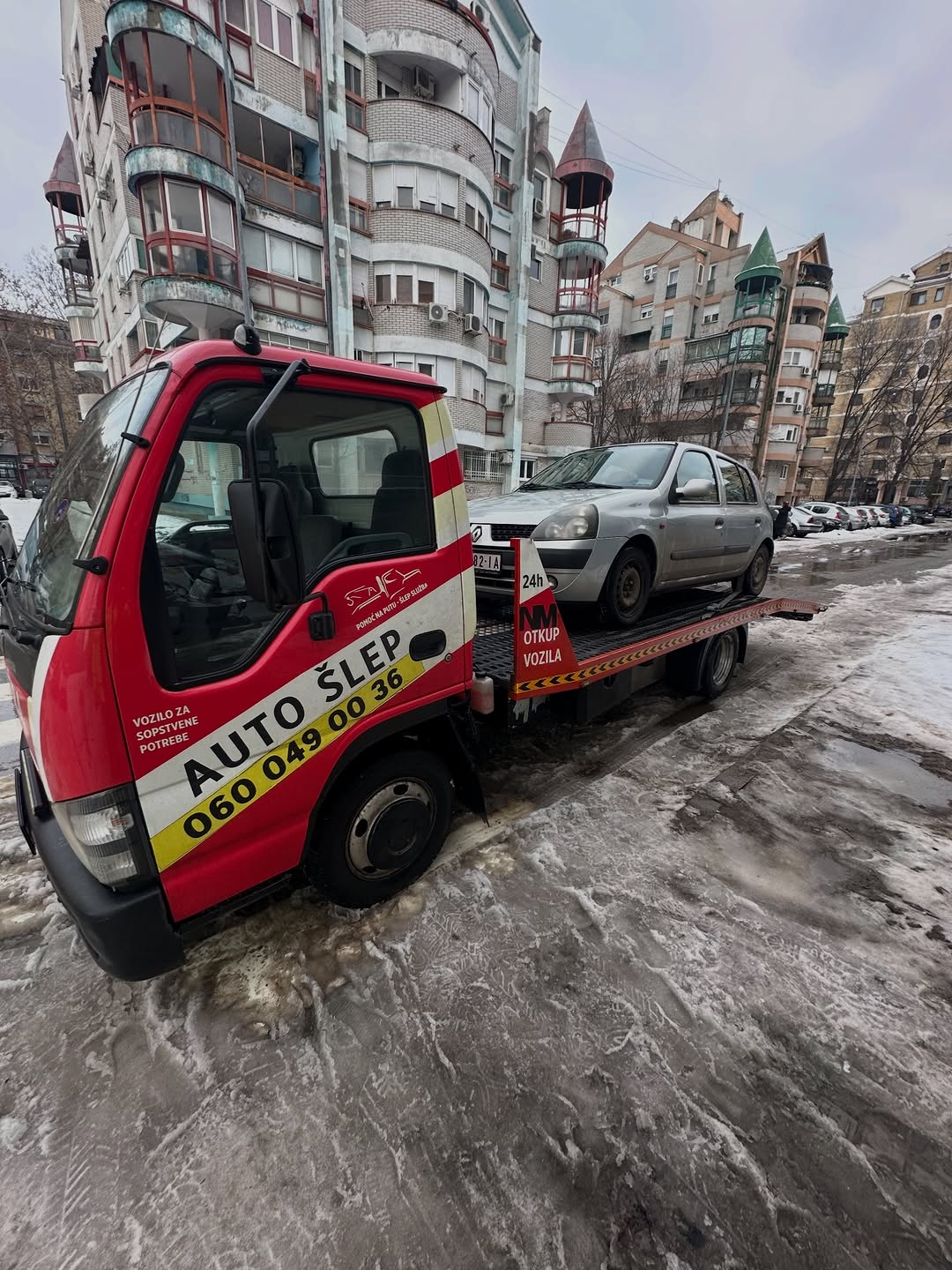 Slep sluzba Pancevo - slepovanje automobila zimi u gradu